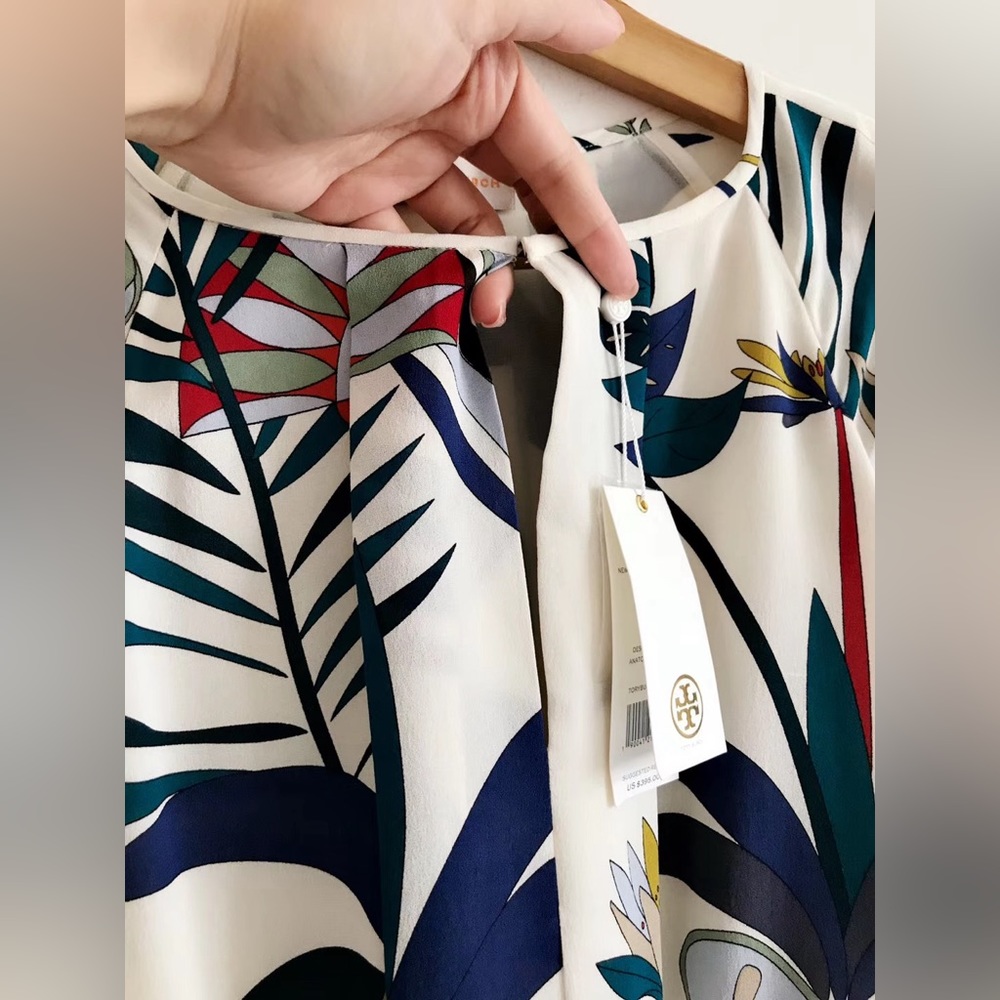 NWT $395 Tory Burch Anatolie Silk Floral Dress - Picture 9 of 11